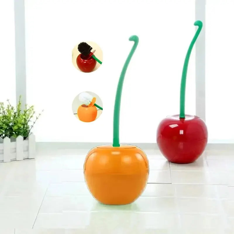 Red Toilet Brush – Creative Cherry Shape Holder Set | Bathroom Accessories