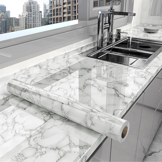 Kitchen Oil-Proof & Waterproof Self-Adhesive Wallpaper – PVC Countertop & Cabinet Renovation Sticker