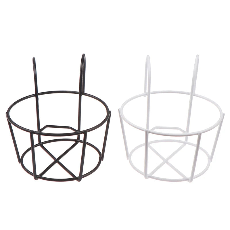 Garden Hanging Plant Iron Rack – Balcony Round Flower Pot Holder for Railing & Fence