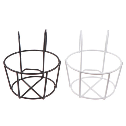 Garden Hanging Plant Iron Rack – Balcony Round Flower Pot Holder for Railing & Fence