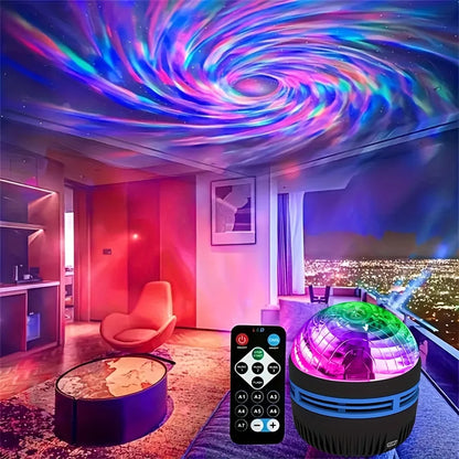 LED Galaxy Projector Night Light | USB Rechargeable Starry Sky Lamp with Remote