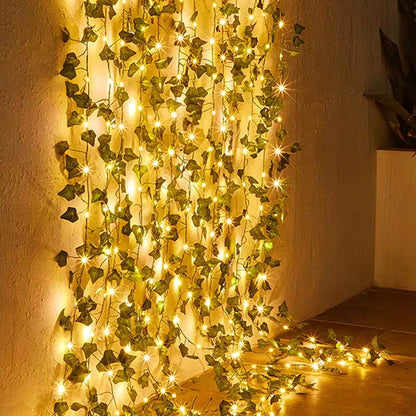 Green Leaf String Lights – Artificial Ivy Vine Fairy Light Garland for Home, Party & Wedding Decoration