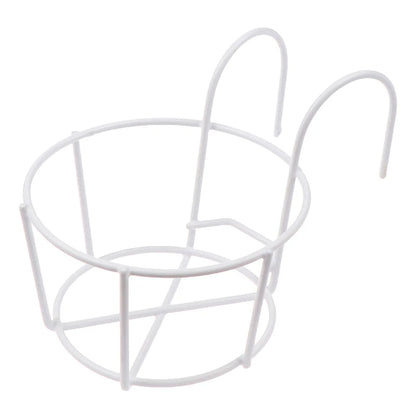 Garden Hanging Plant Iron Rack – Balcony Round Flower Pot Holder for Railing & Fence