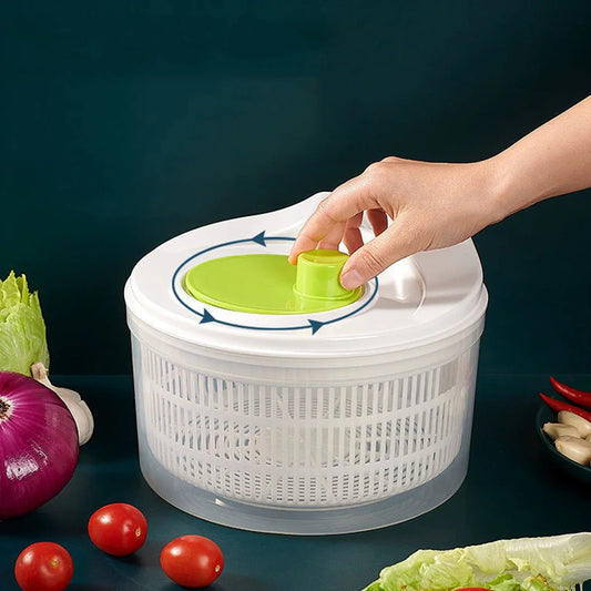 Household Vegetable Dehydrator | Manual Salad Spinner & Fruit Drain Basket
