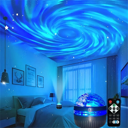 LED Galaxy Projector Night Light | USB Rechargeable Starry Sky Lamp with Remote