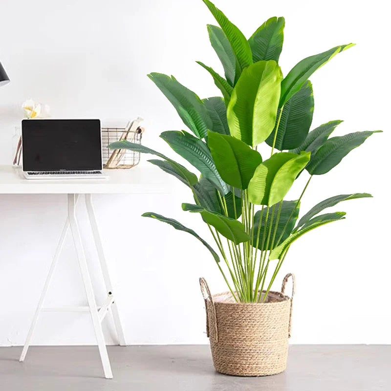 Large Artificial Tropical Palm Tree – Fake Monstera Banana Leaf Plant for Home, Office, Garden & Party Decor