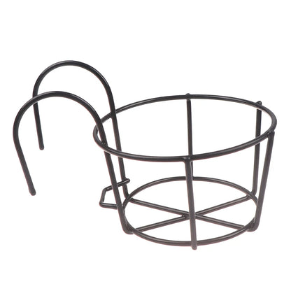 Garden Hanging Plant Iron Rack – Balcony Round Flower Pot Holder for Railing & Fence