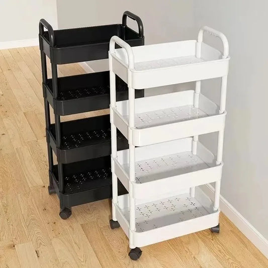 Household Multi-Layer Storage Cart with Wheels | Kitchen, Bathroom & Bedroom Organizer Rack