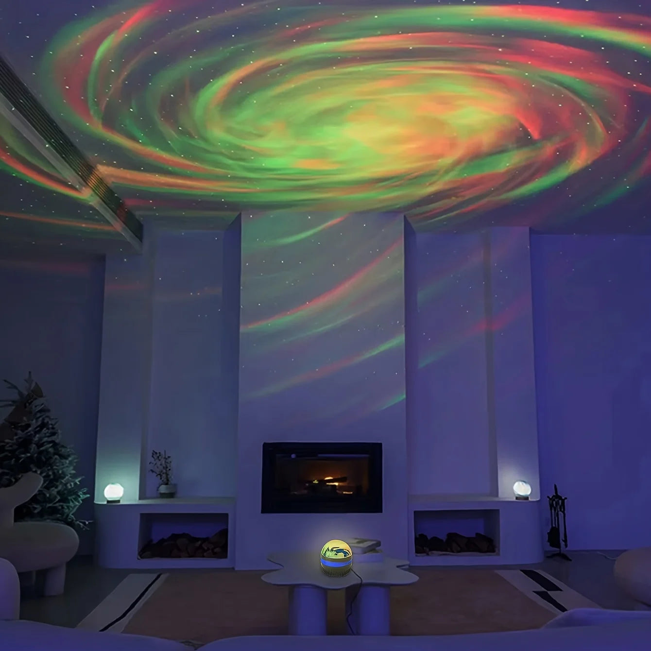 LED Galaxy Projector Night Light | USB Rechargeable Starry Sky Lamp with Remote