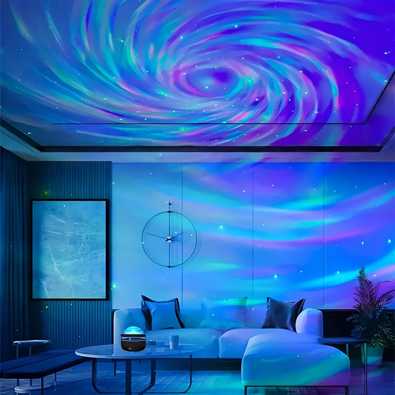 LED Galaxy Projector Night Light | USB Rechargeable Starry Sky Lamp with Remote