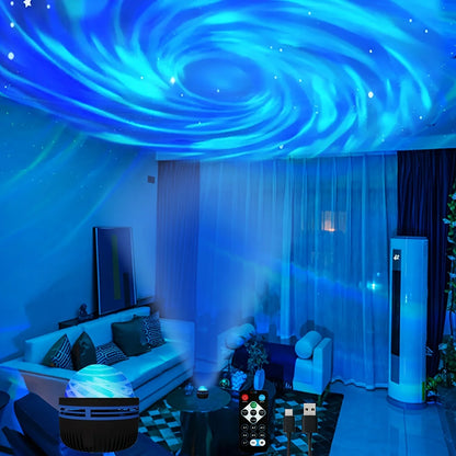 LED Galaxy Projector Night Light | USB Rechargeable Starry Sky Lamp with Remote