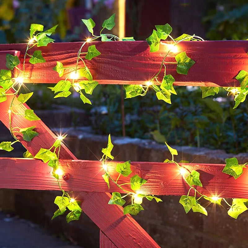 Green Leaf String Lights – Artificial Ivy Vine Fairy Light Garland for Home, Party & Wedding Decoration
