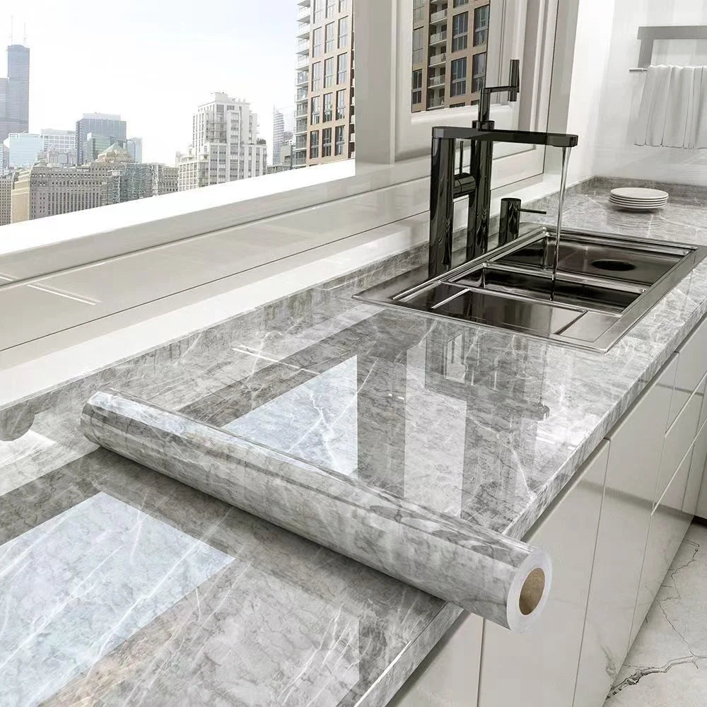Kitchen Oil-Proof & Waterproof Self-Adhesive Wallpaper – PVC Countertop & Cabinet Renovation Sticker