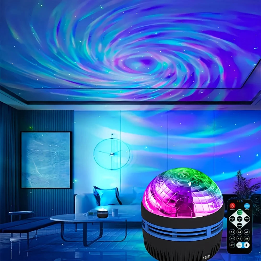 LED Galaxy Projector Night Light | USB Rechargeable Starry Sky Lamp with Remote