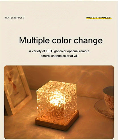 Dynamic Ripple Effect Night Light Projector – USB Rechargeable Ambient LED Lamp for Bedroom, Gaming Setup, Home Decor, Eid & Holiday Gift
