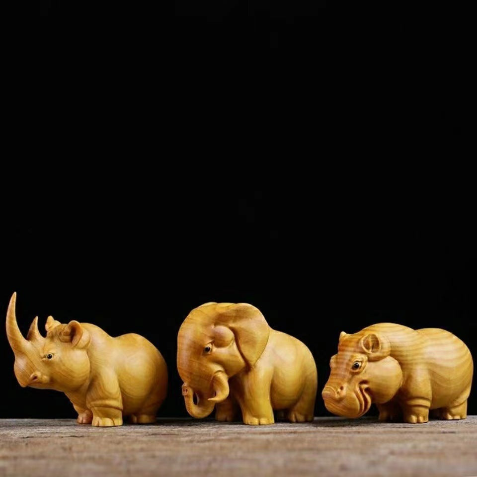 Handcrafted Wooden Animal Figurines – Africa’s Three Treasures