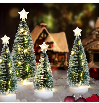 3pcs LED Christmas Tree Set – Small, Medium & Large Light-Up Trees with Copper Wire LED Lights – Holiday Home Decoration