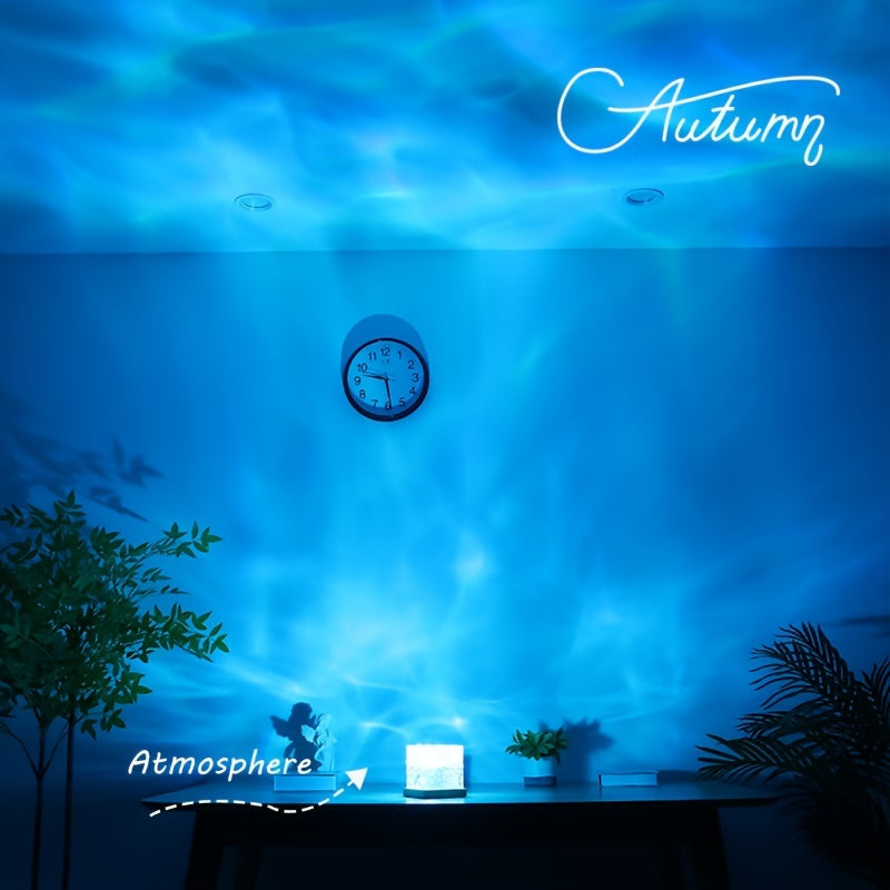 Dynamic Ripple Effect Night Light Projector – USB Rechargeable Ambient LED Lamp for Bedroom, Gaming Setup, Home Decor, Eid & Holiday Gift