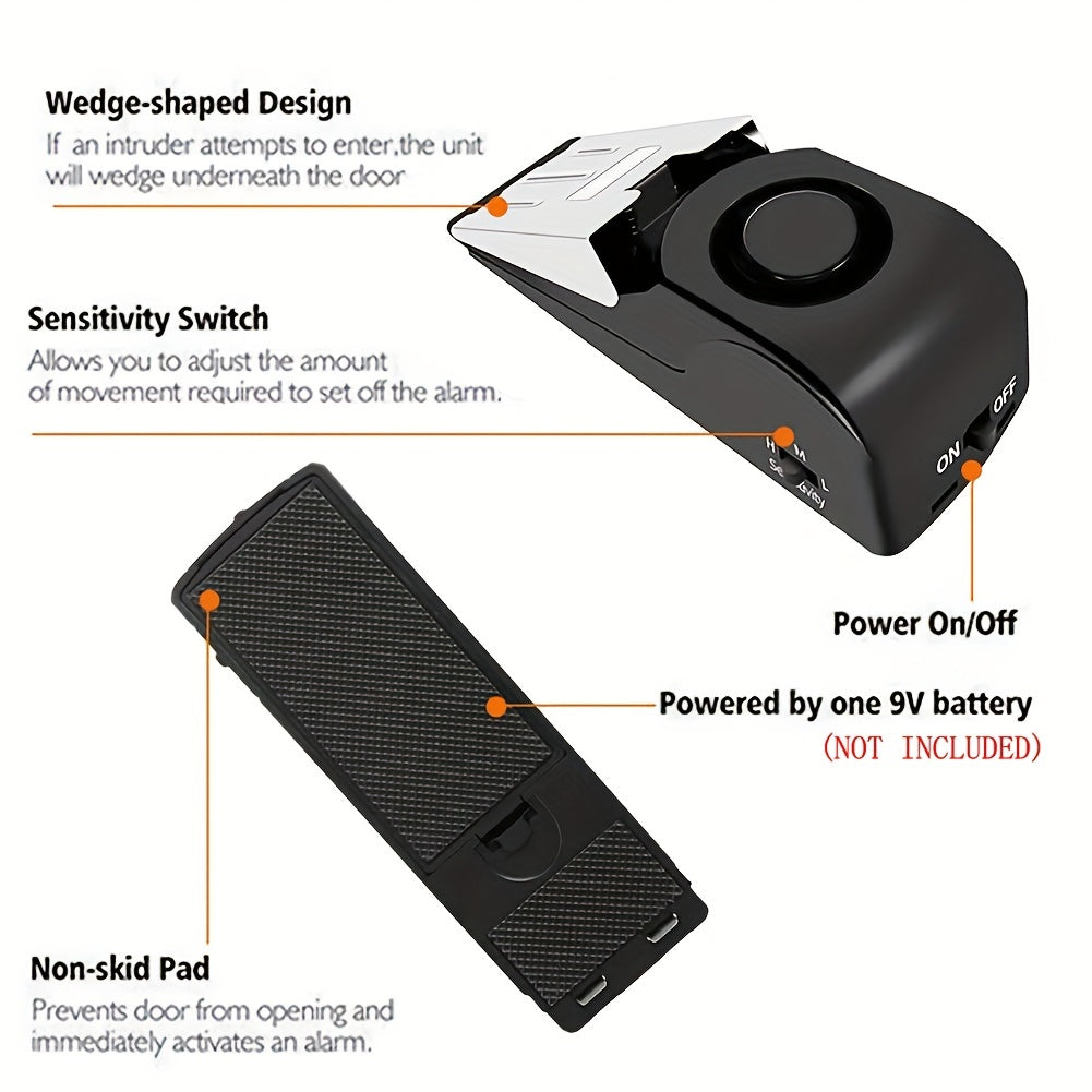 Portable Door Stop Alarm – Travel Security Device for Home, Apartment & Hotel