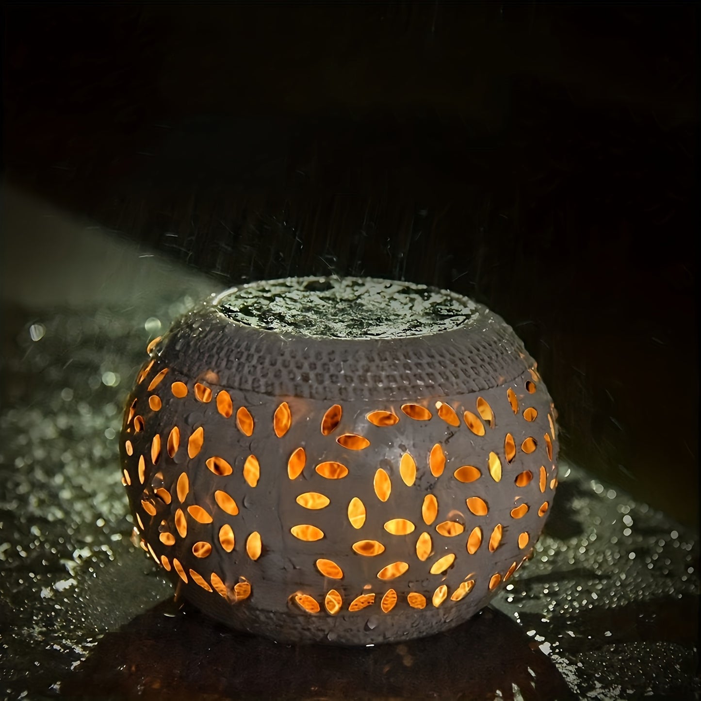Solar Table Light Outdoor – White Metal Lantern, Solar Powered Decorative Garden & Patio Lamp