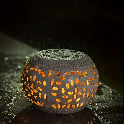 Solar Table Light Outdoor – White Metal Lantern, Solar Powered Decorative Garden & Patio Lamp