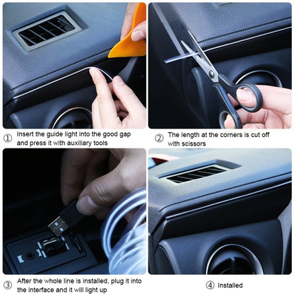 Blue LED Car Interior Light Strip – Flexible USB Neon Rope for Cars, Bedroom & Party Decor