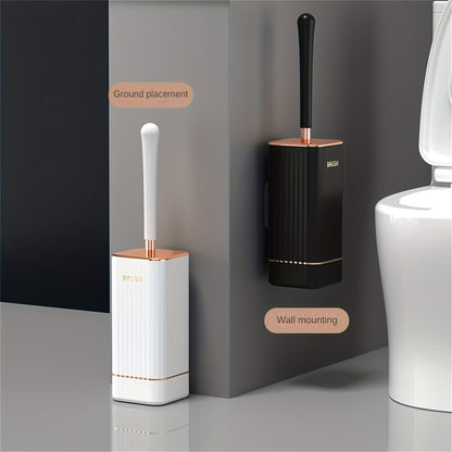 Wall Mounted Toilet Brush with Holder – Long Handle & No-Dead-Corner Cleaning
